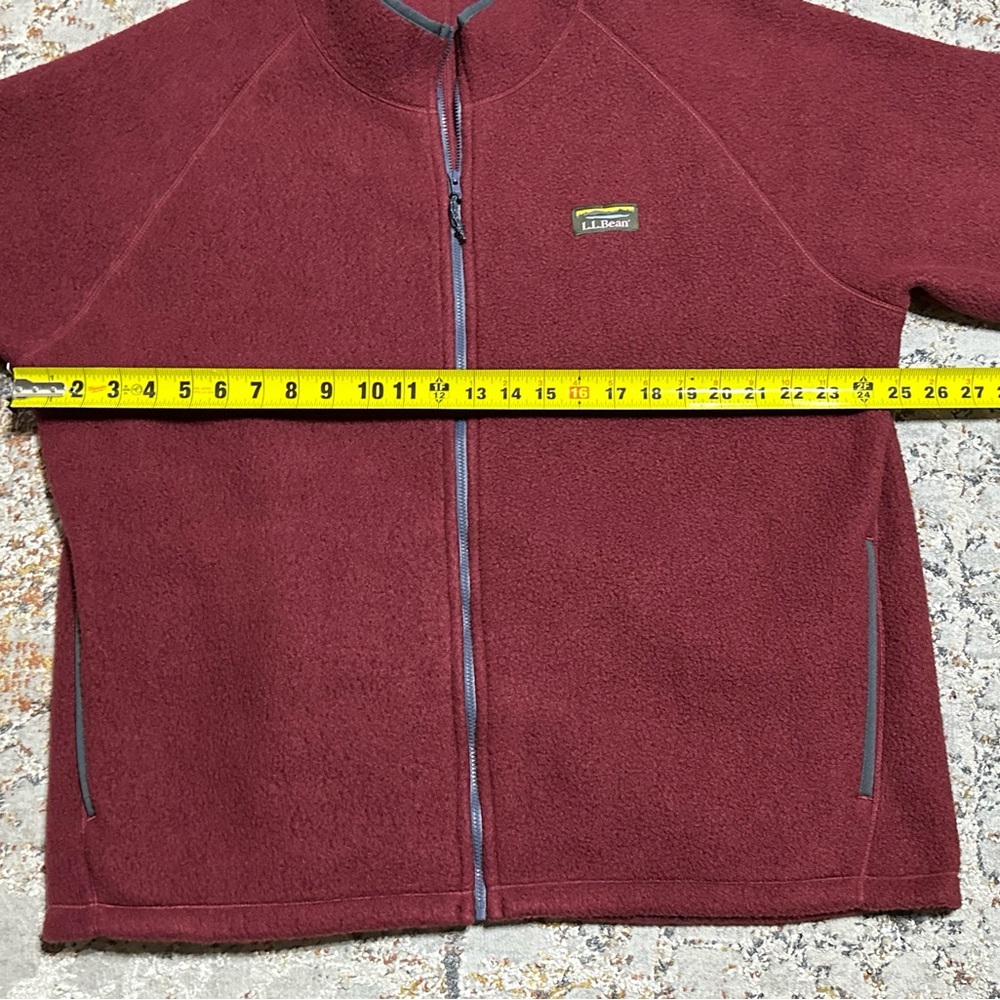 LL BEAN Maroon fleece full zip jacket size XL - Picture 4 of 11